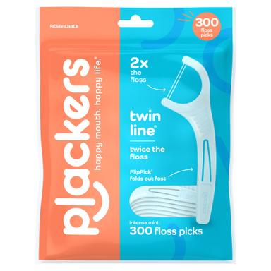 Plackers Twin Line Floss Picks with Tuffloss Fiber & FlipPick | Mubboo