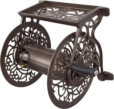 Liberty Garden 704 Decorative Cast Aluminum Wall Mount Garden Hose Reel