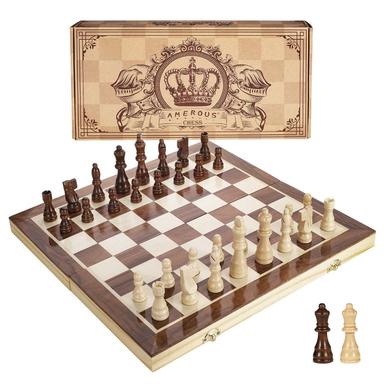 AMEROUS 15 Inches Magnetic Wooden Chess Set