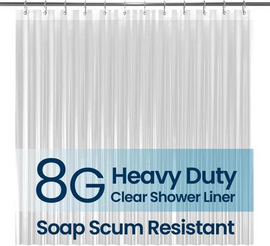 LiBa Bathroom Shower Curtain, Waterproof PEVA, 72x72