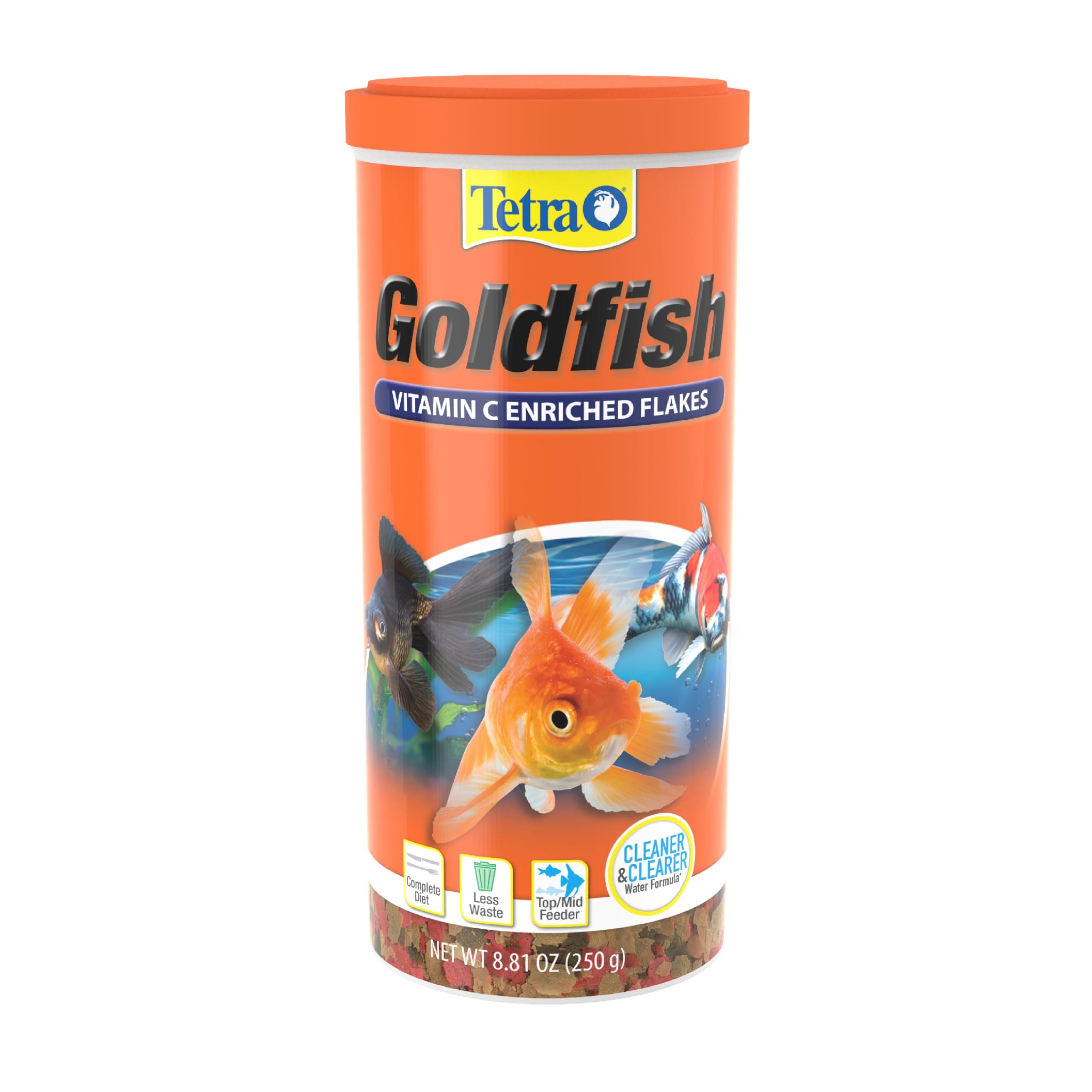 Tetra Goldfish Vitamin C Enriched Flakes container