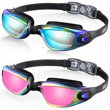 Aegend Swim Goggles 2-Pack Mirrored