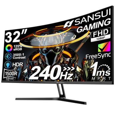 SANSUI 32 Inch Curved 240Hz Gaming Monitor