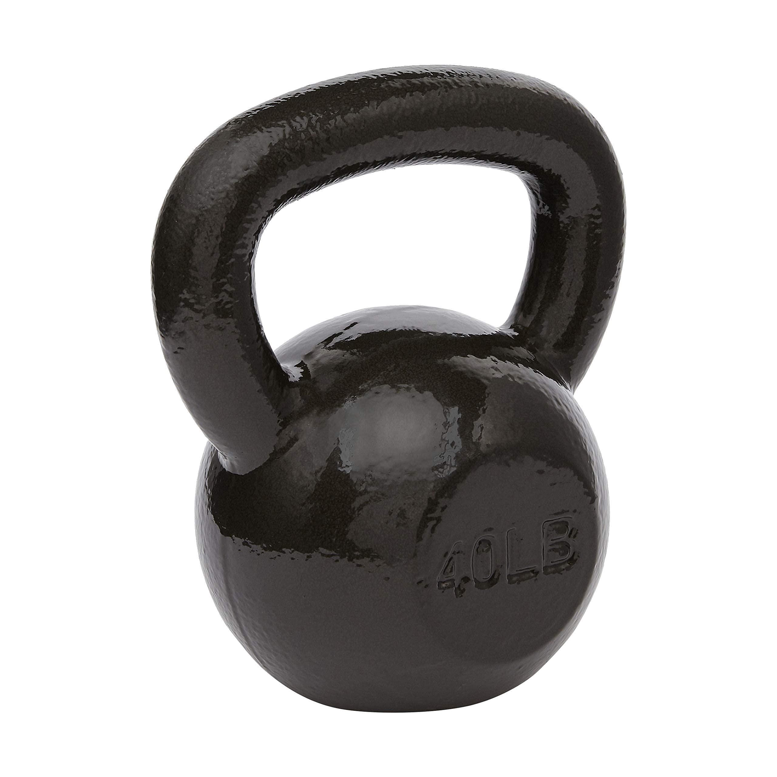 Amazon Basics 40 lb cast iron kettlebell with textured wide handle