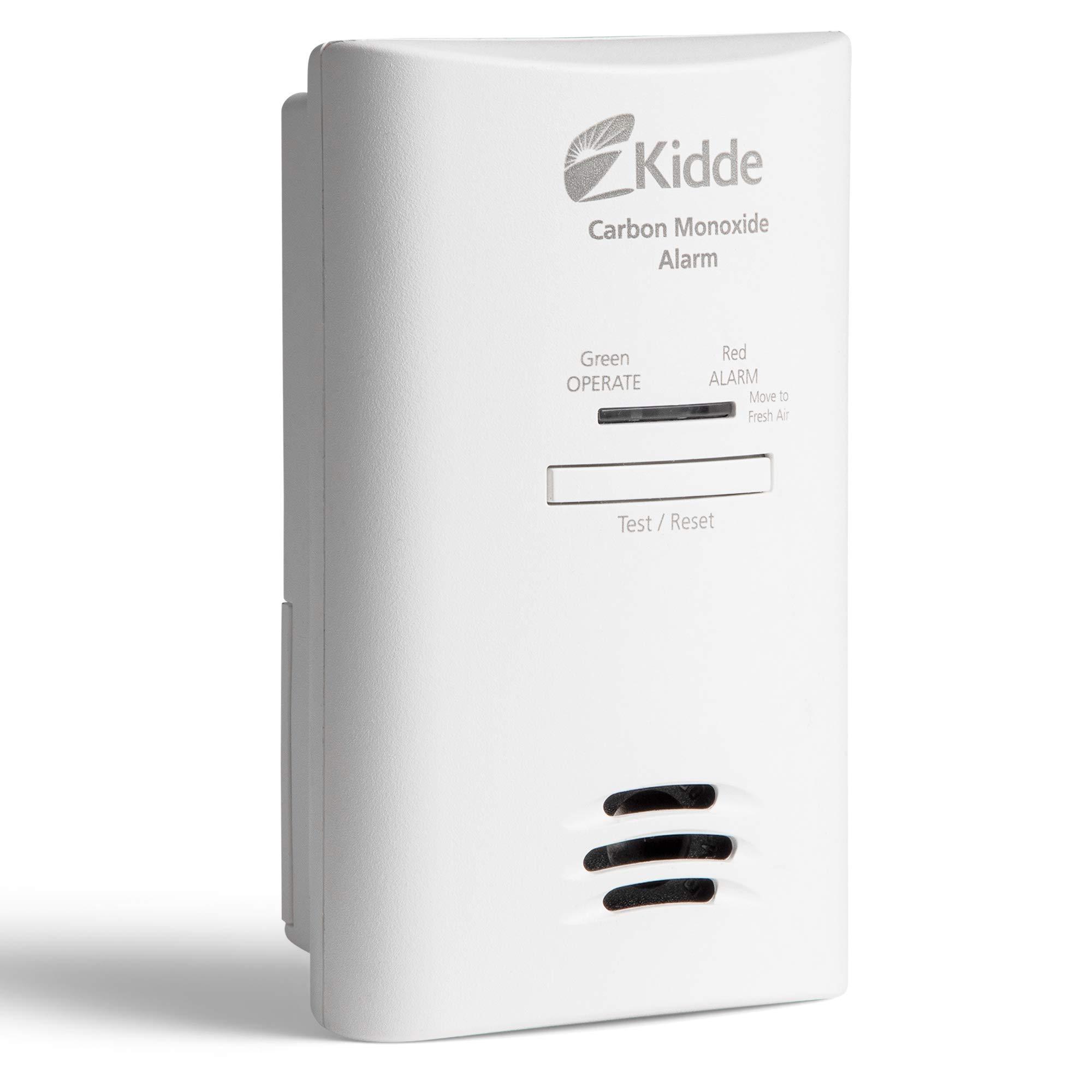 Kidde Carbon Monoxide Detector plug-in wall unit with white housing and test/hush button