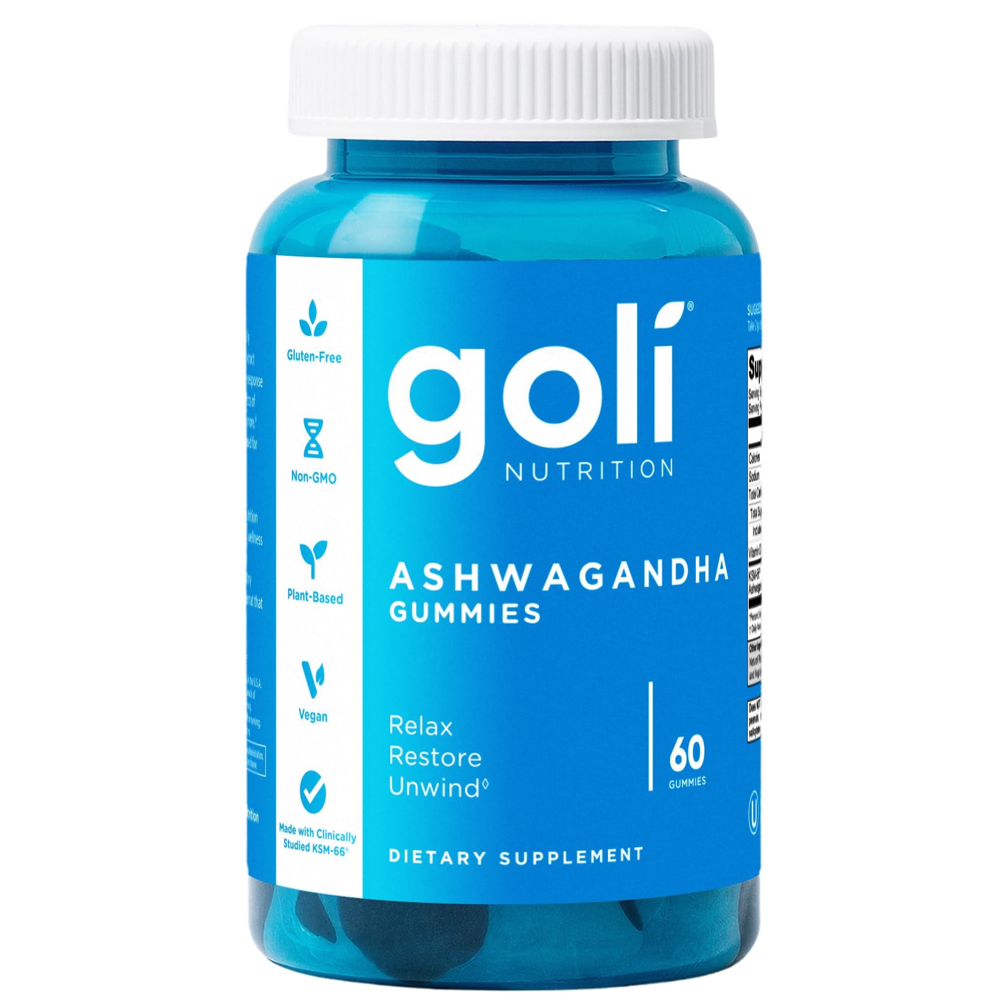 Goli Ashwagandha & Vitamin D Gummy mixed berry 60-count bottle