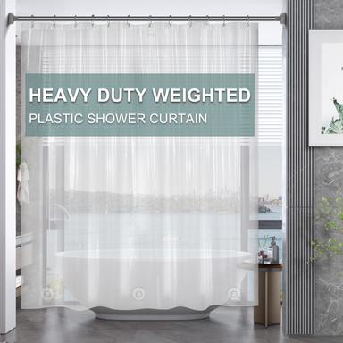 AmazerBath Plastic Shower Curtain with Weighted Stones