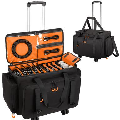 Wigojoy Rolling DJ Cable Bag with Laptop and Microphone Pocket | Mubboo