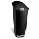 simplehuman 40 Liter / 10.6 Gallon Slim Kitchen Step Trash Can With Secure Slide Lock, Black Plastic | Mubboo