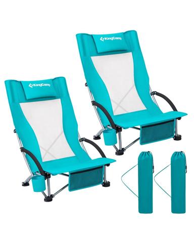 KingCamp Low Beach Chair with Mesh Back
