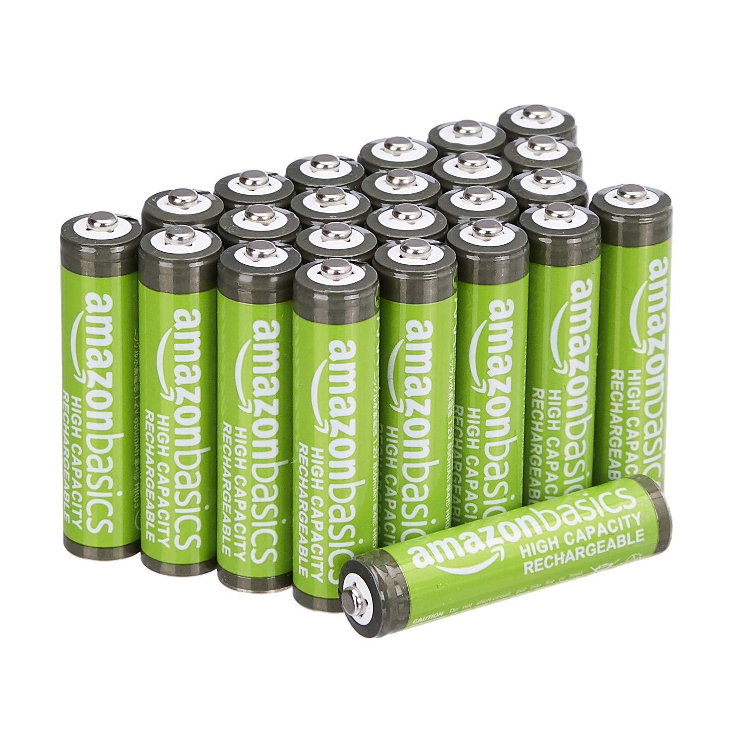 Amazon Basics 24-pack rechargeable AAA NiMH batteries