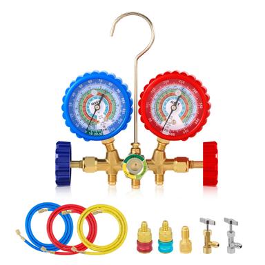 Orion Motor Tech 3‑Way AC Manifold Gauge Set for Legacy Systems