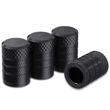 CKAuto Tire Valve Stem Caps, Black, 4 pcs/Pack, Anodized Aluminum