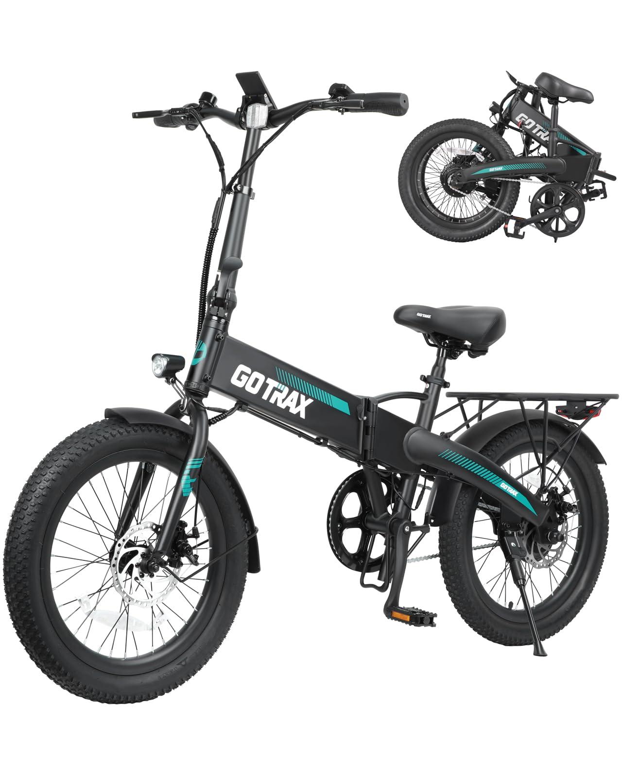 Gotrax R1 folding electric bike with LCD display on a city street