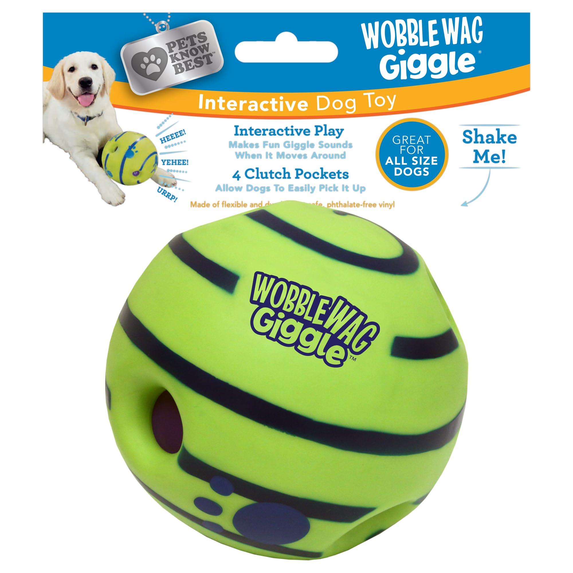 Green Wobble Wag Giggle Ball interactive dog toy