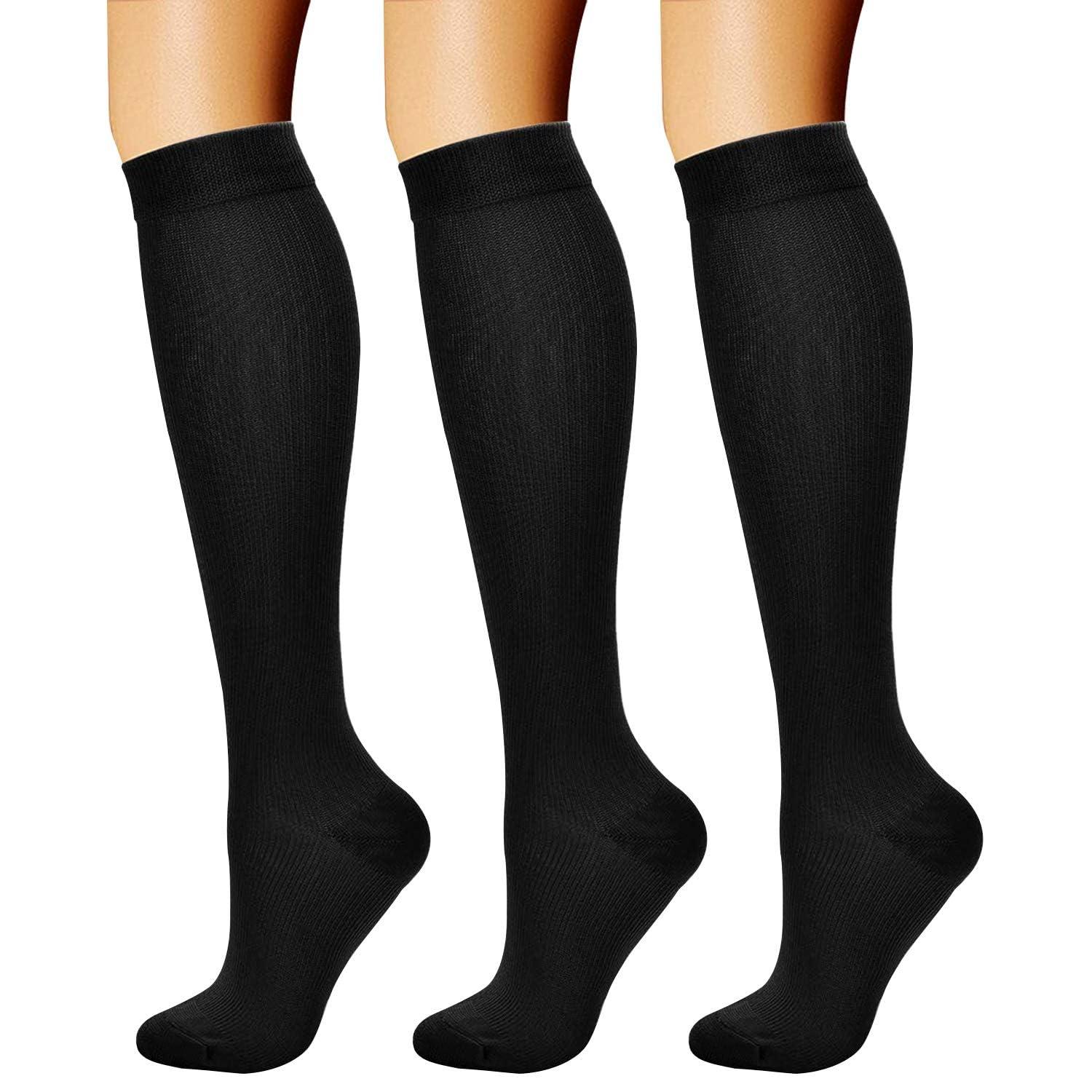 CHARMKING Compression Socks 3-pair pack in black