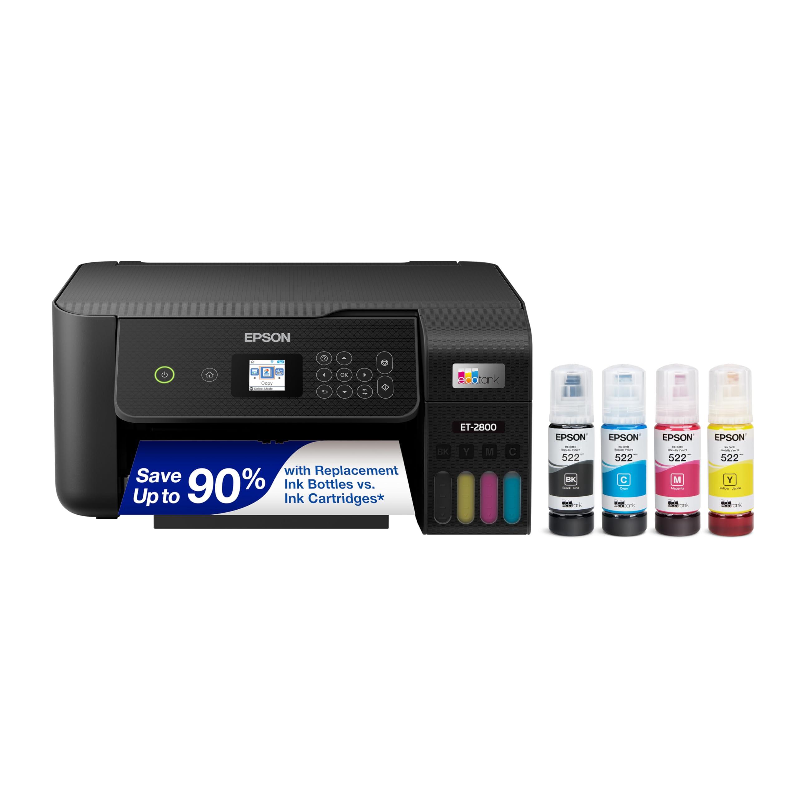 Epson EcoTank ET-2800 wireless all-in-one printer with refillable ink tanks
