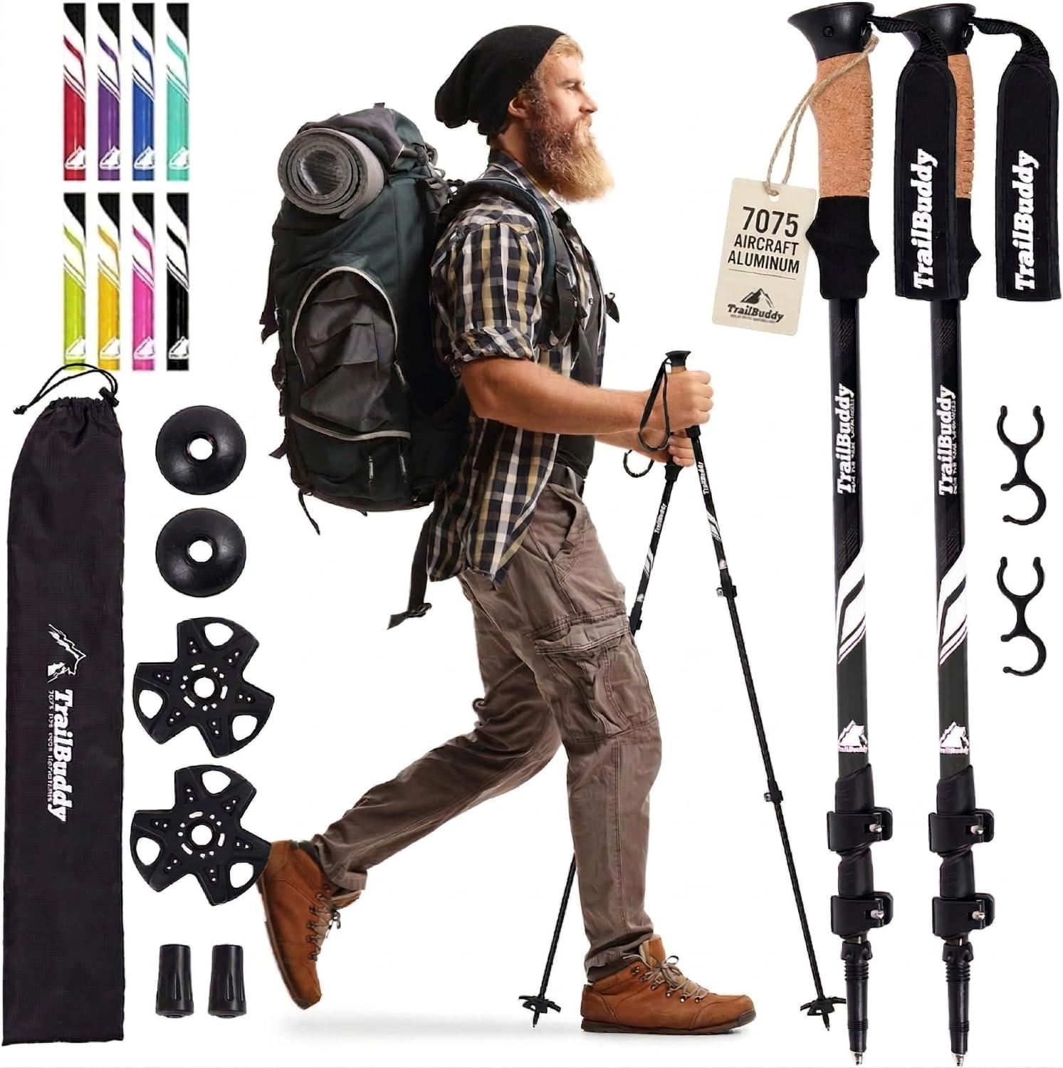TrailBuddy Trekking Poles – Lightweight 7075 Aluminum Hiking Poles