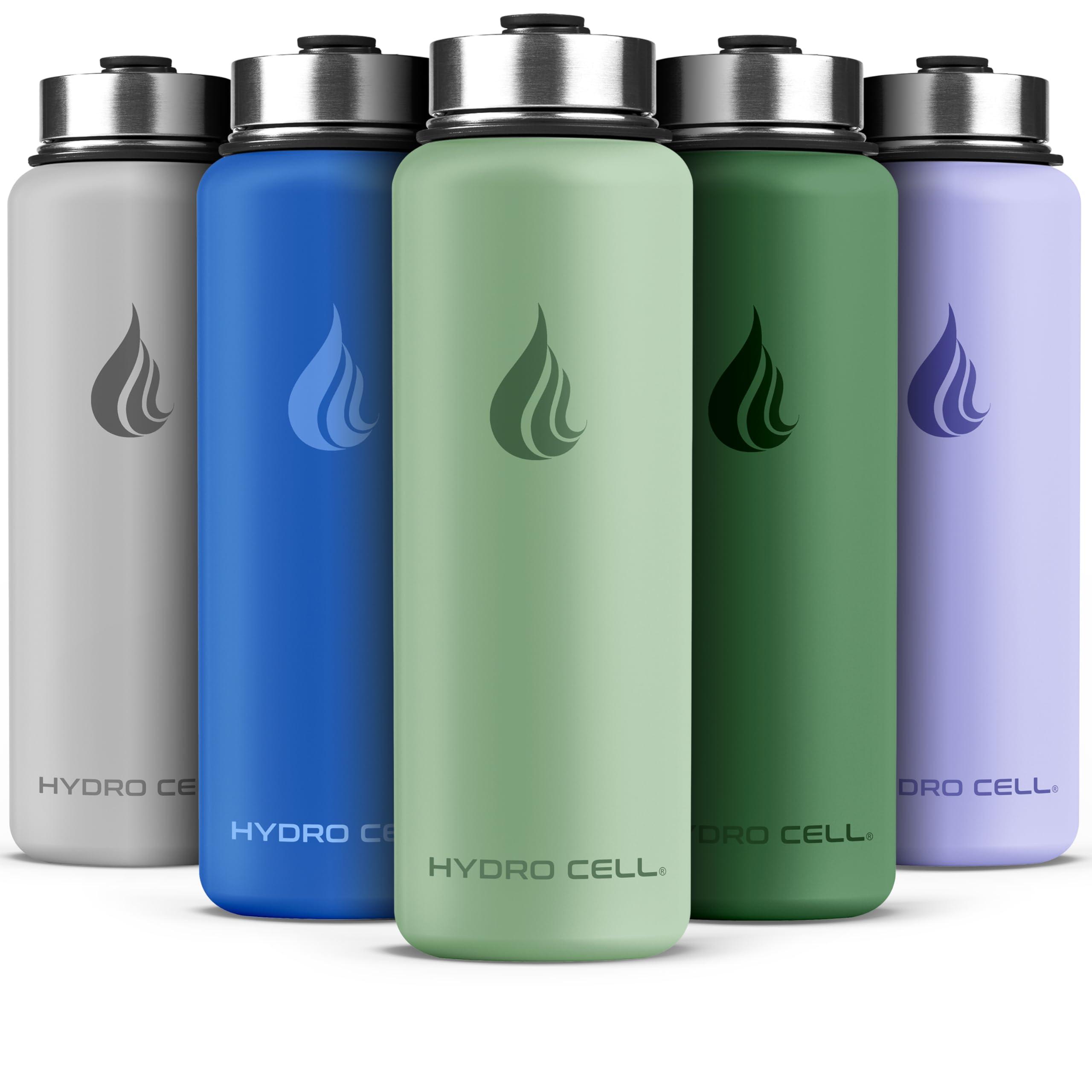 HYDRO CELL 40 oz insulated water bottle with straw lid in sage color