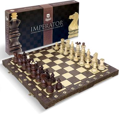 Wegiel Imperator 21-Inch Luxury Wooden Chess Set