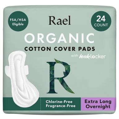 Rael Pads for Women, Organic Cotton Cover - Extra Long Overnight | Mubboo