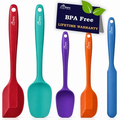 HOTEC Multicolor Silicone Spatula Set, 5-Piece