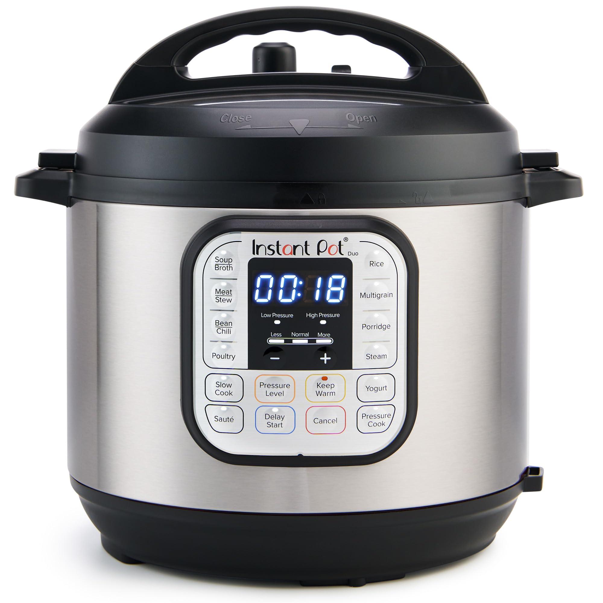 Instant Pot Duo 7-in-1 Electric Pressure Cooker on a kitchen counter