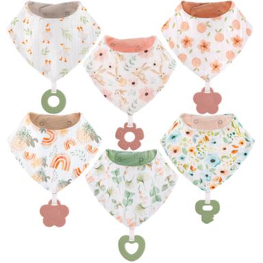 vuminbox Muslin Baby Bibs & Teething Toys