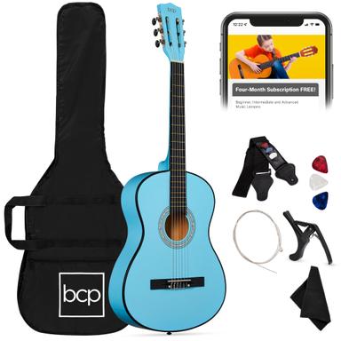 Best Choice Products 38in Acoustic Guitar Starter Kit (Light Blue)
