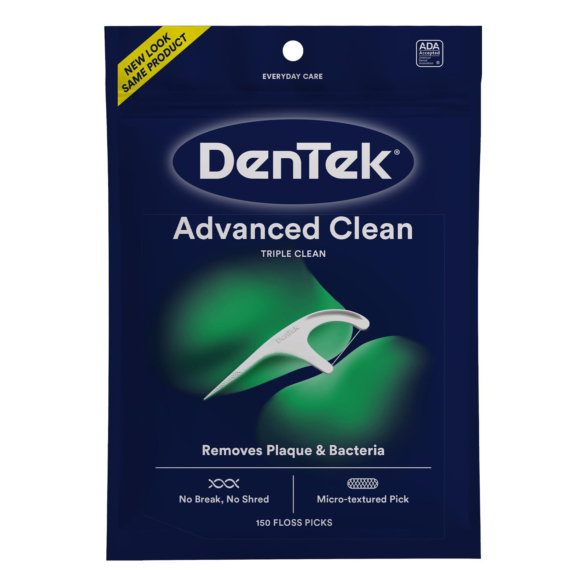 DenTek Advanced Clean Floss Picks with No Break & No Shred Dental Floss, 150 Count