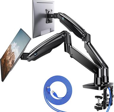 HUANUO Premium Dual Monitor Mount (with USB)