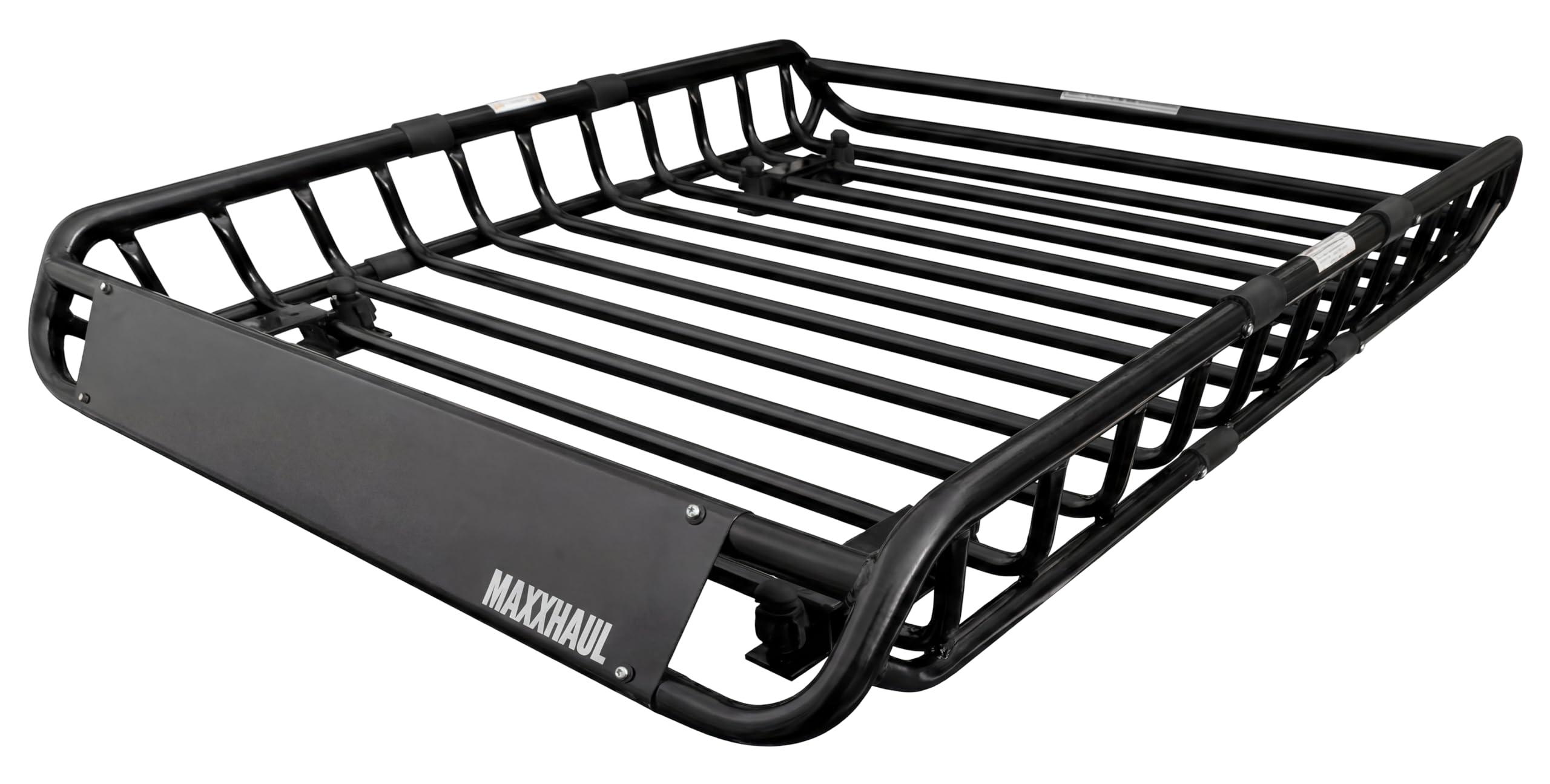 MaxxHaul steel roof rack cargo basket mounted on a car