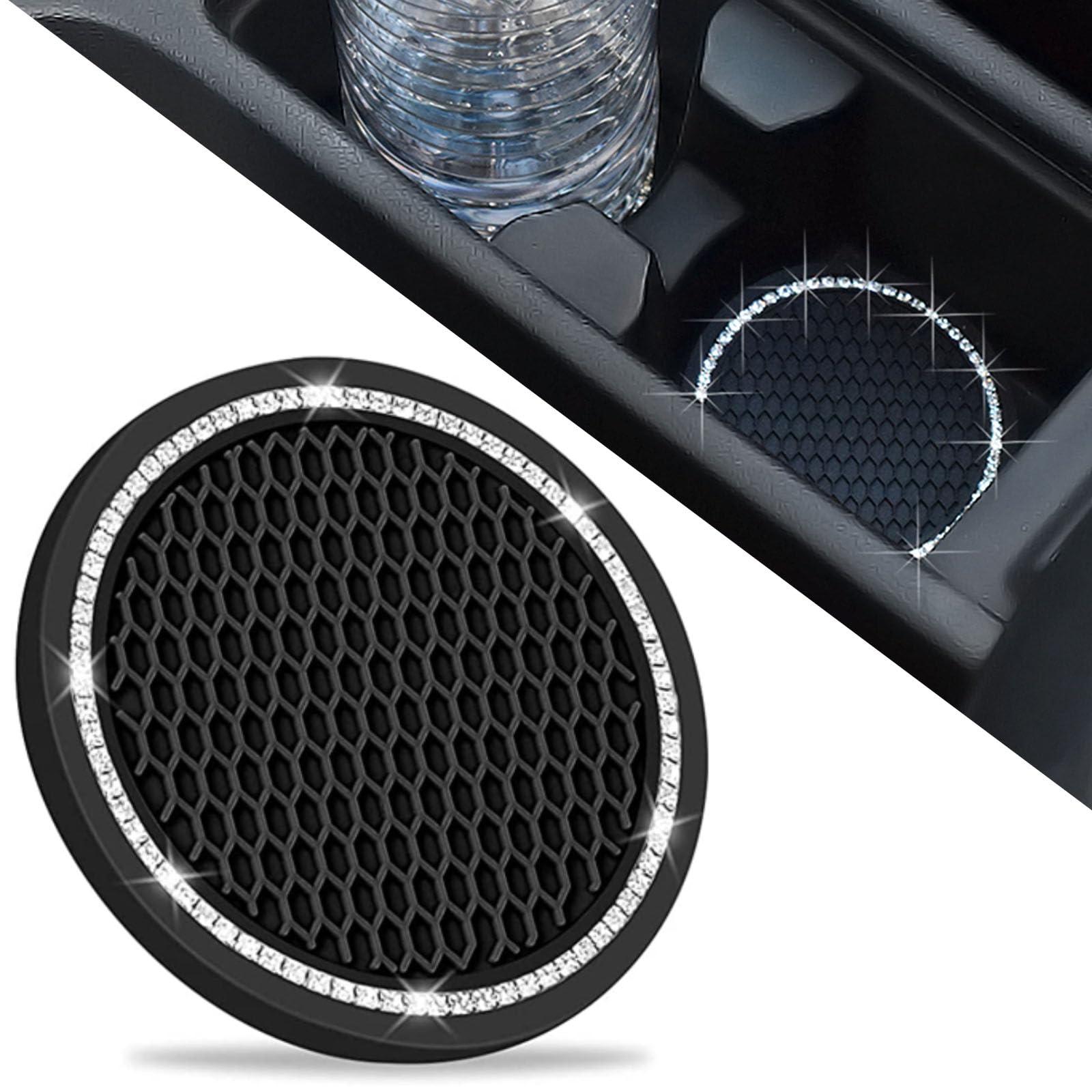 DBlosp Car Cup Holder Coasters 2-pack on a dashboard