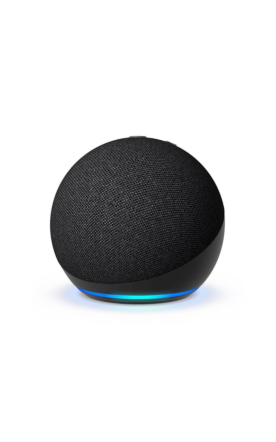 Amazon Echo Dot on a modern desk, symbolizing smart home voice control