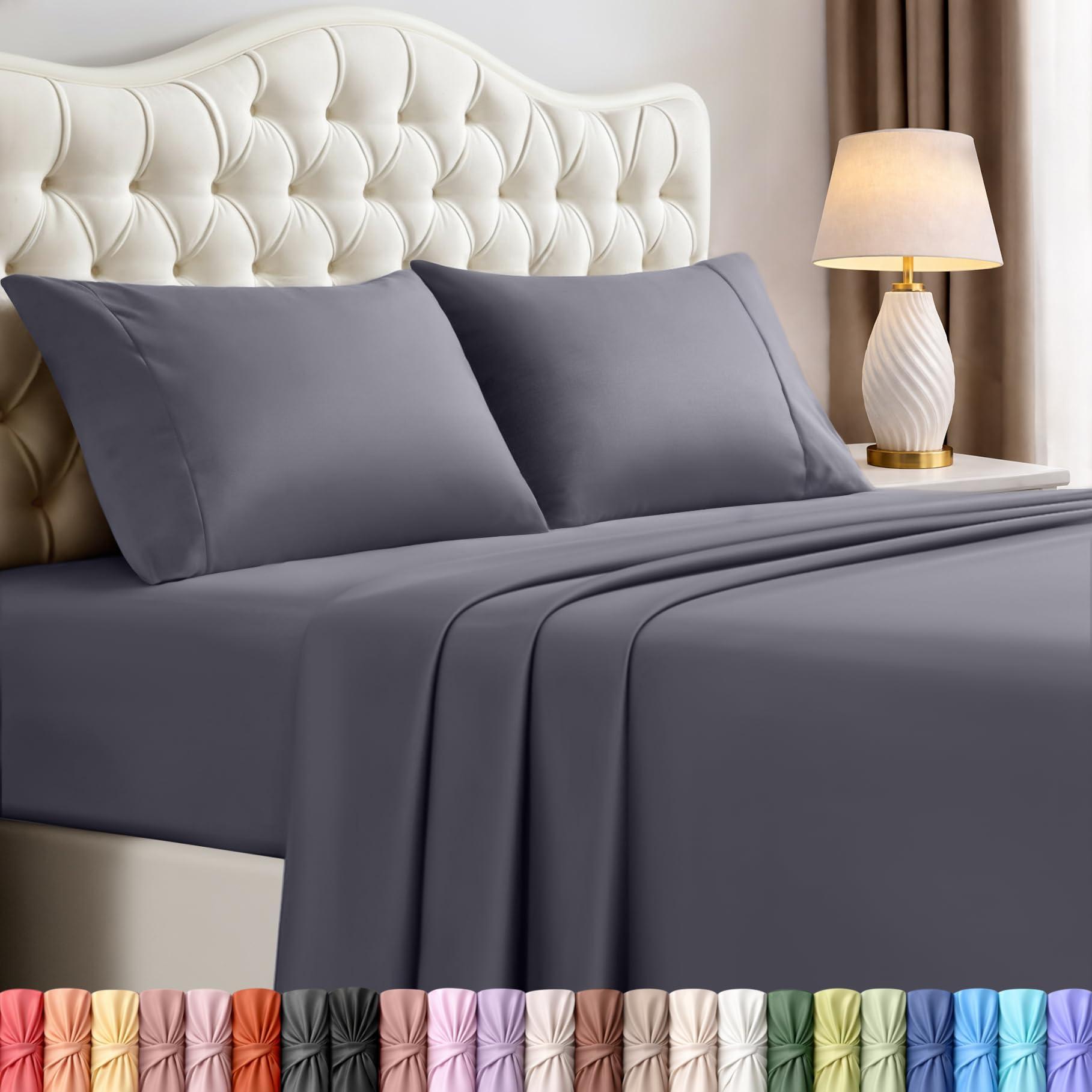 Utopia Bedding Queen Size Sheet Set in Grey microfiber