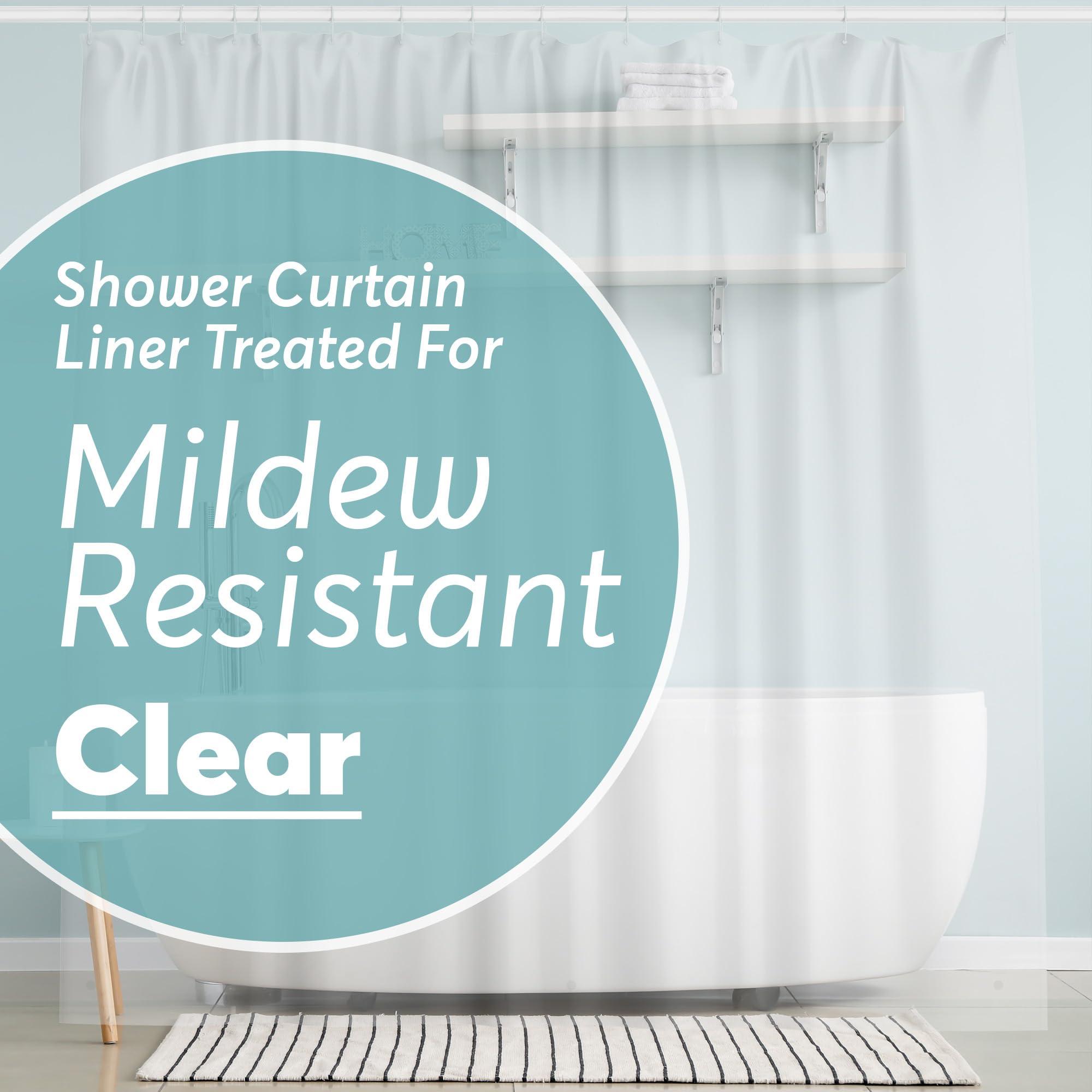 BigFoot Clear Shower Curtain with magnets and rust-proof grommets