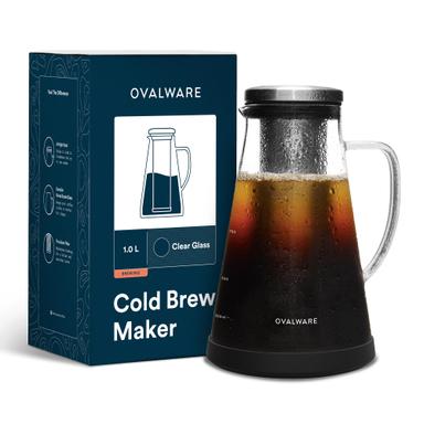 OVALWARE Airtight Cold Brew Coffee Maker, 34 oz