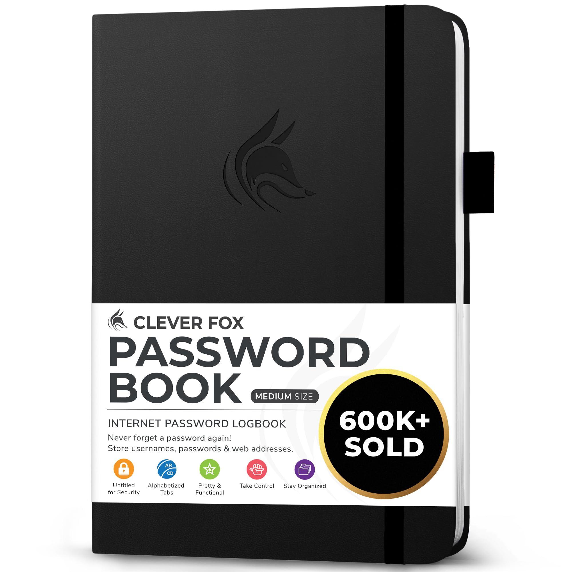 Clever Fox Password Book with alphabetical tabs