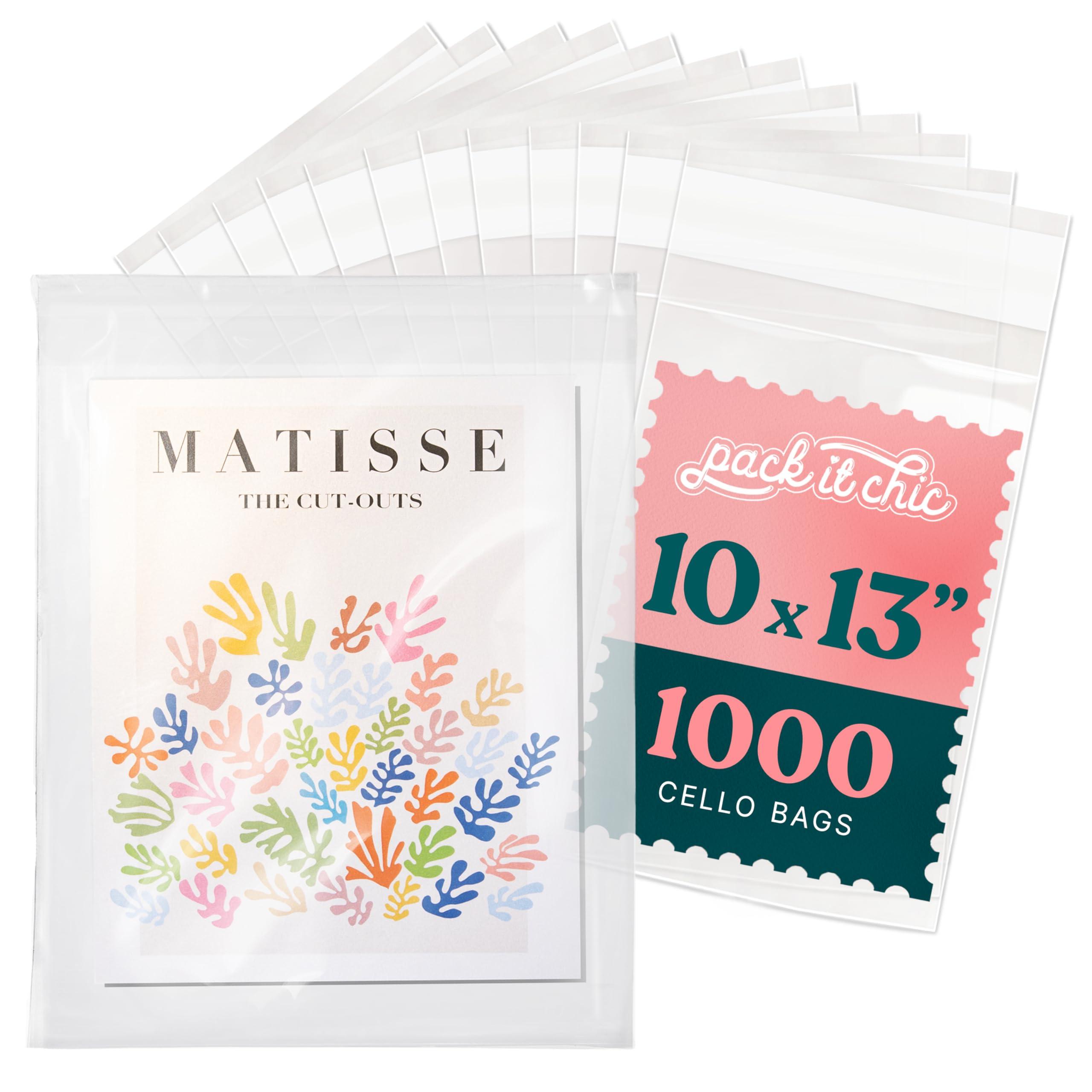 Pack It Chic 10x13 Self Sealing Cellophane Bags 1000 pack
