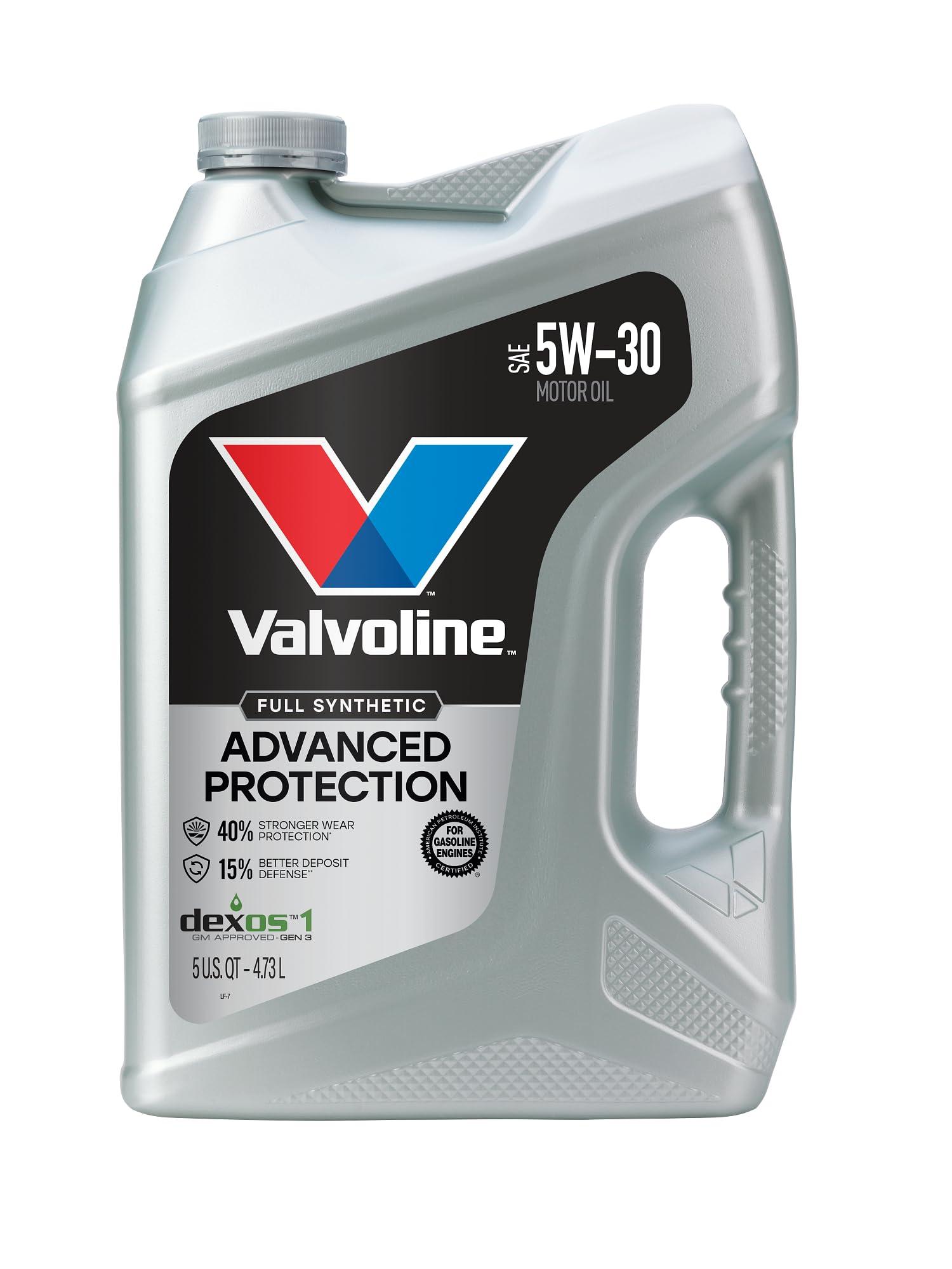Valvoline Advanced Full Synthetic 5W-30 motor oil jug