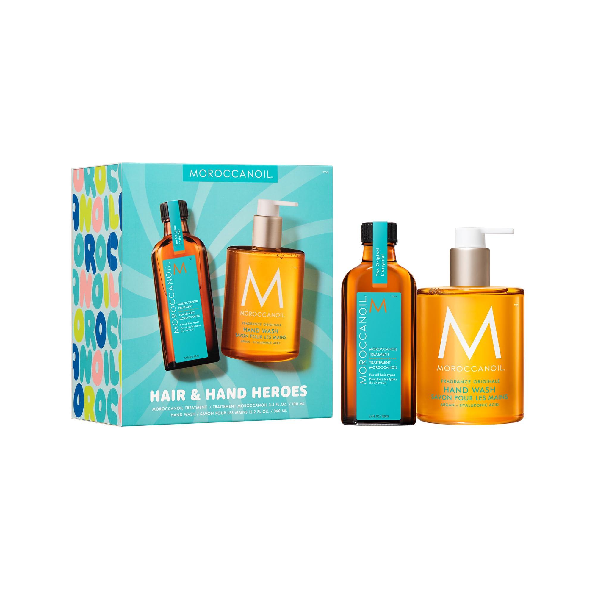 Moroccanoil Treatment Hair Oil & Hand Wash Gift Set on a white background