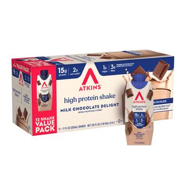 Atkins Milk Chocolate Delight Protein Shake, 12 Count