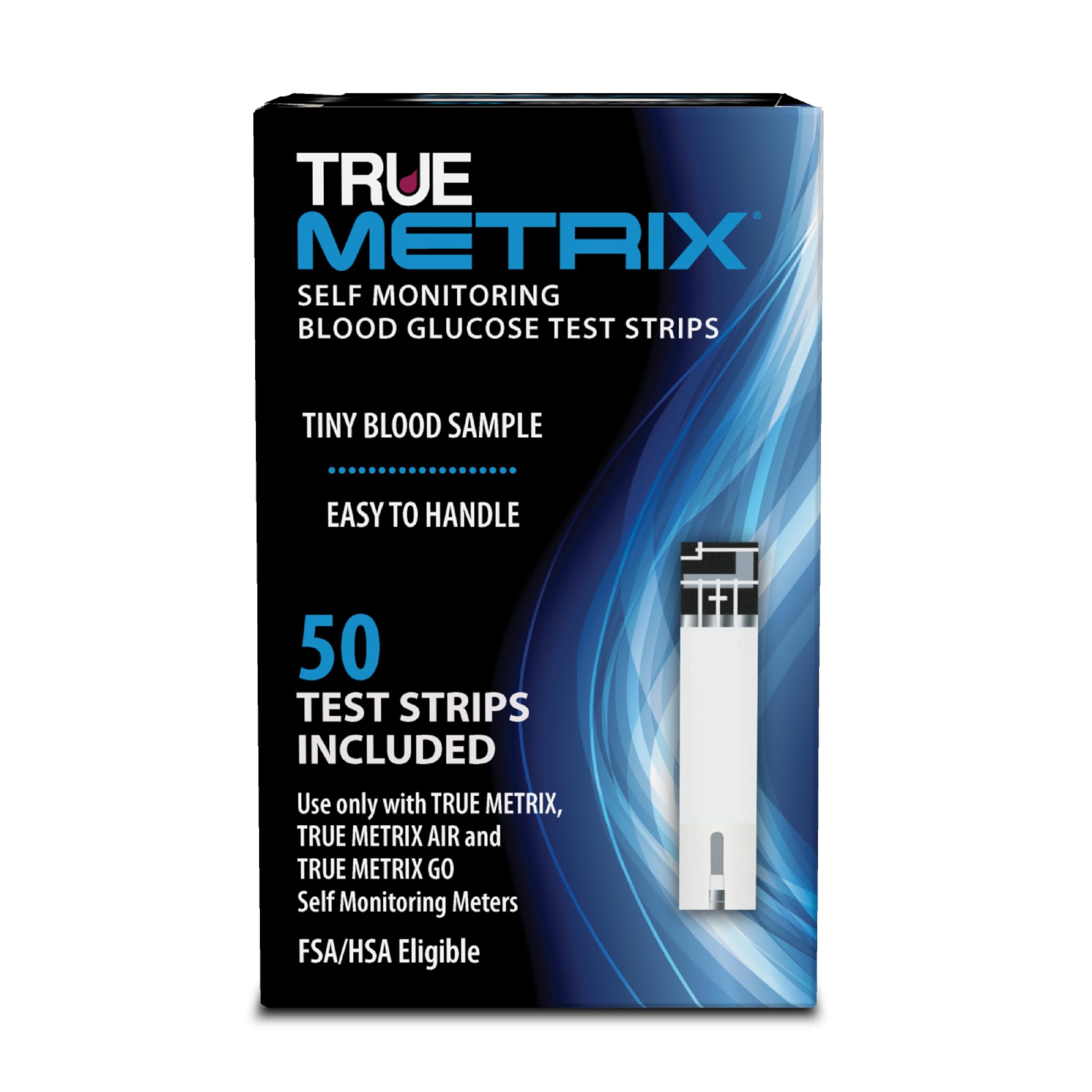 TRUE METRIX Self Monitoring Blood Glucose Test Strips, 50 Count box packaging