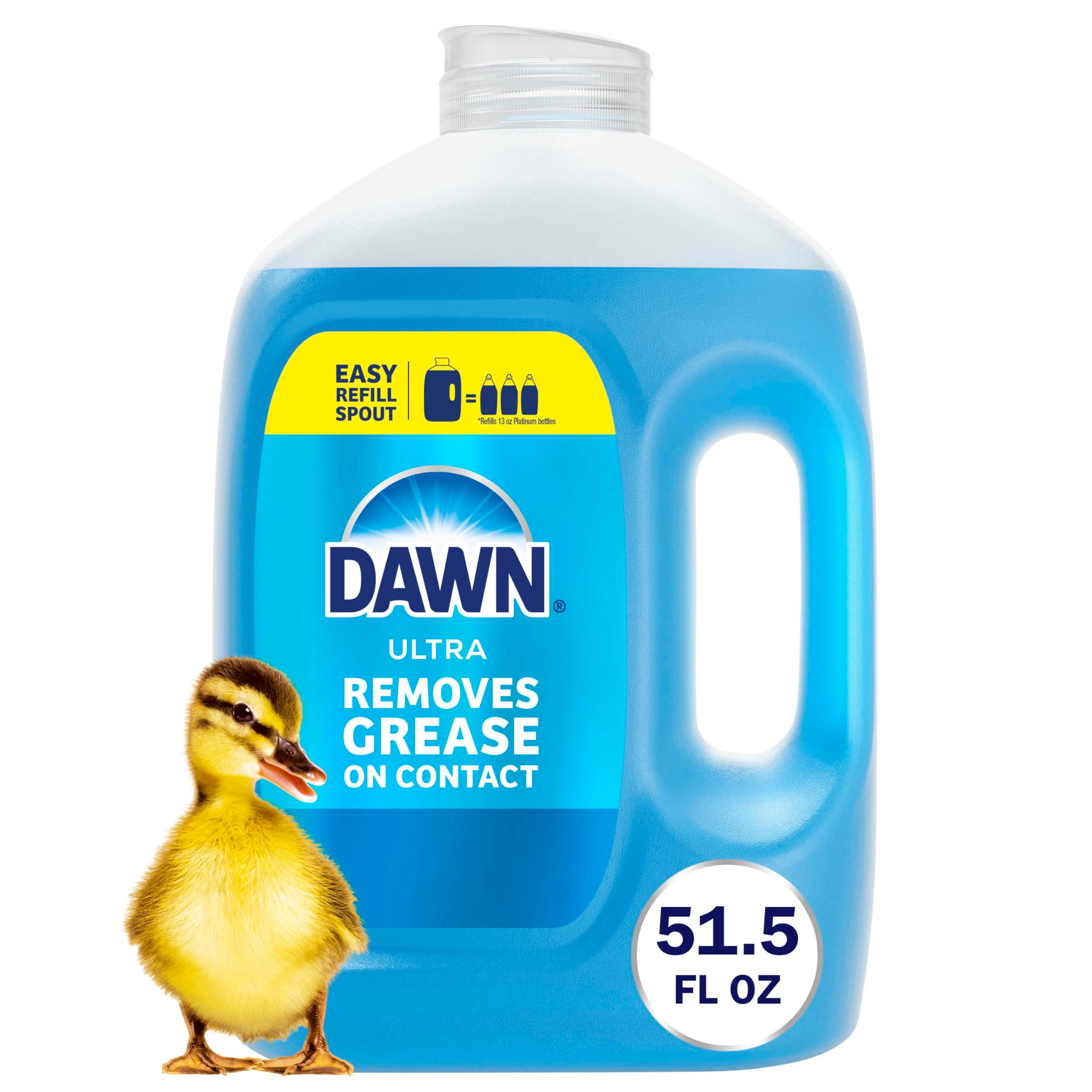 Dawn Ultra Original Dish Soap Refill Jug, large blue 51.5 oz bottle, front view