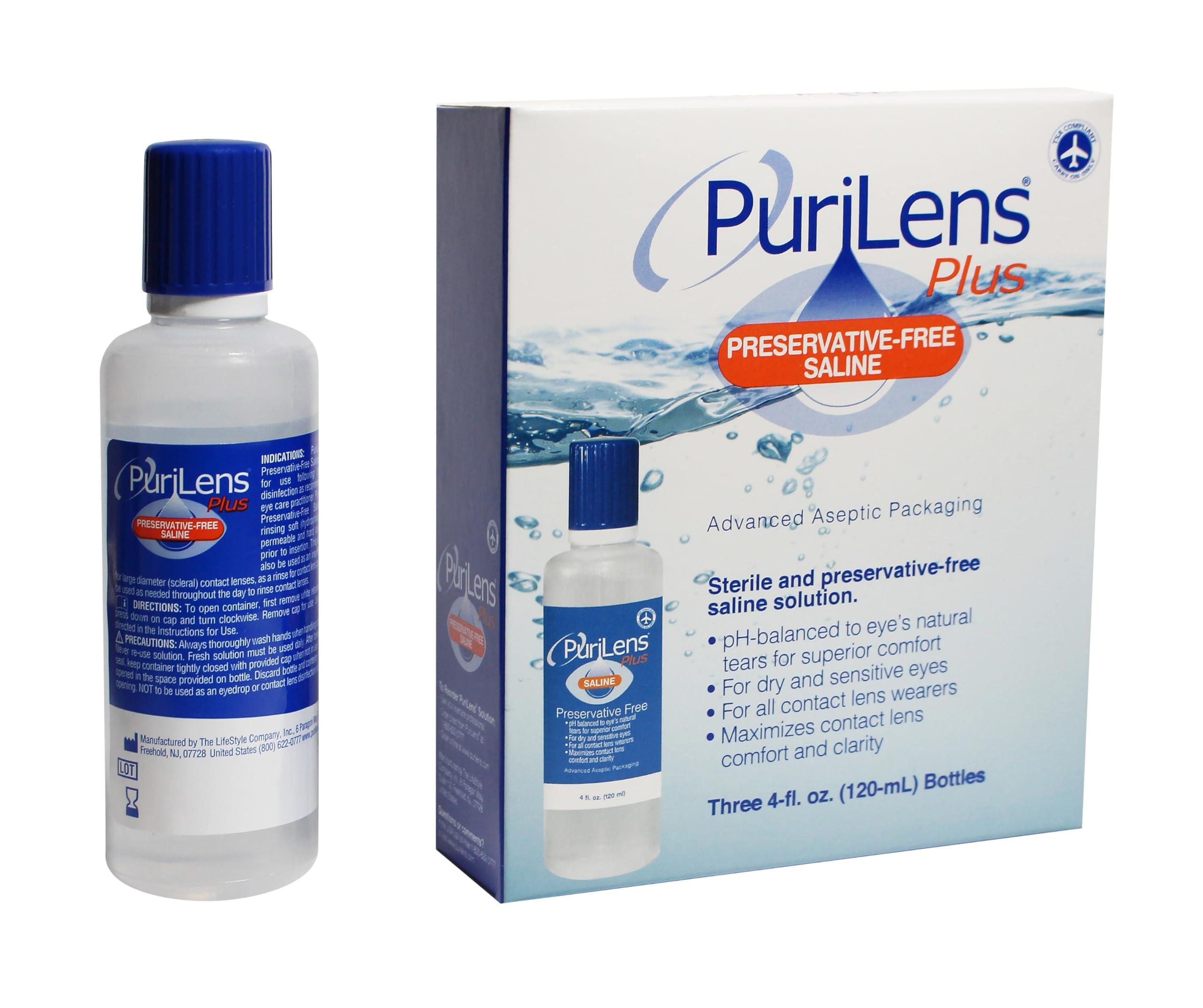 Purilens Plus Preservative-Free Contact Lens Saline 3-pack