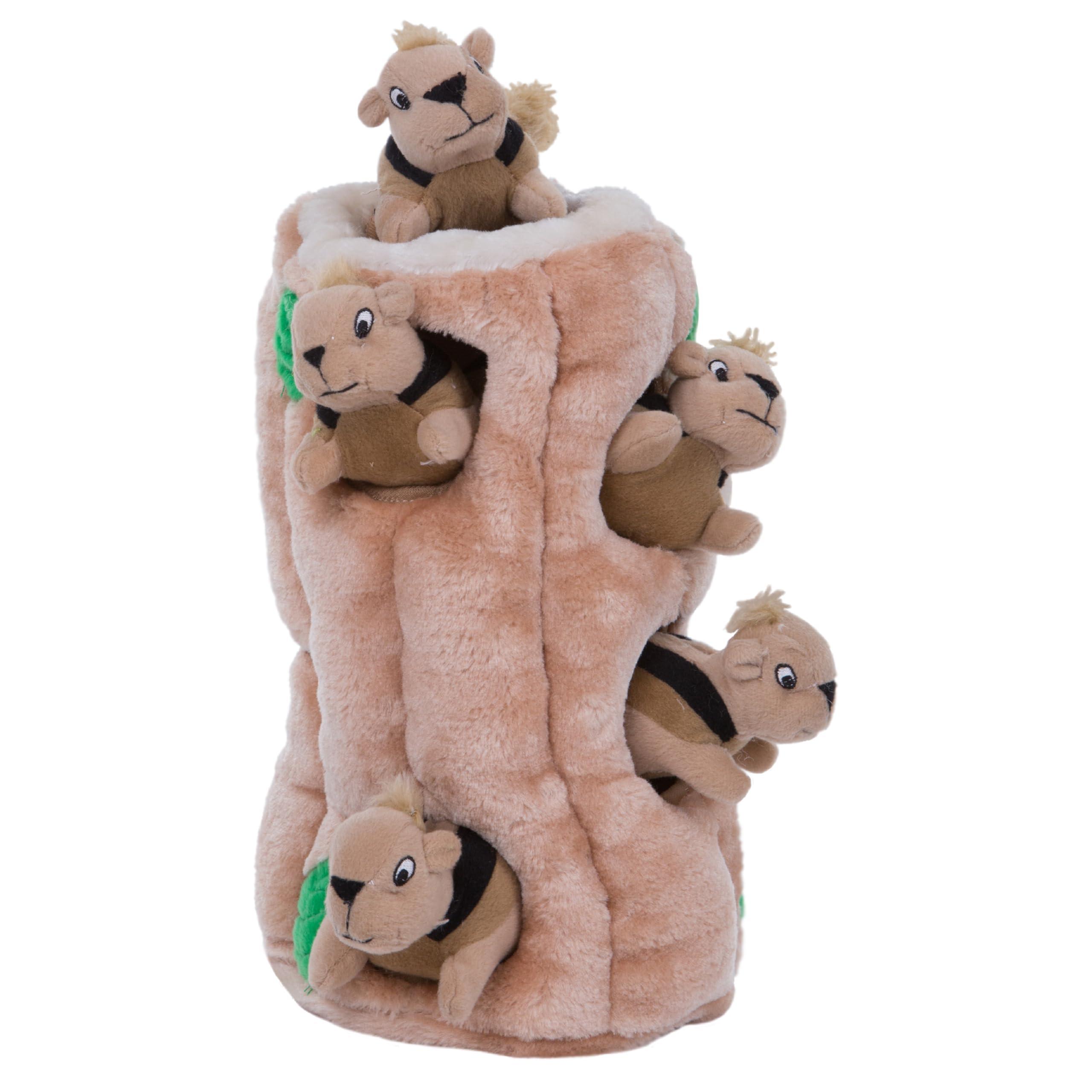 Outward Hound Hide-A-Squirrel dog toy in X-Large size with six squeaky squirrels