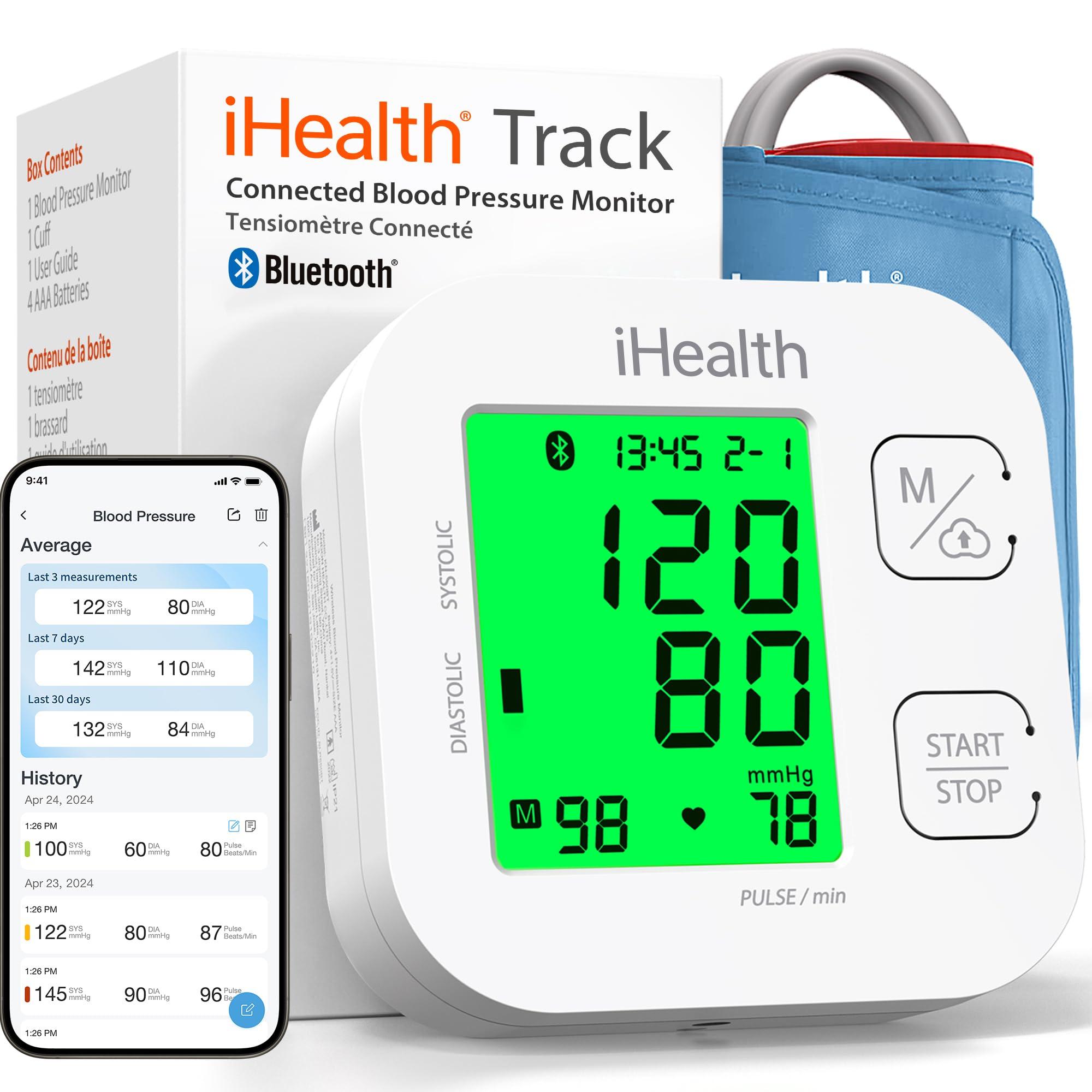 iHealth Track Smart Upper Arm Blood Pressure Monitor with Wide Range Cuff