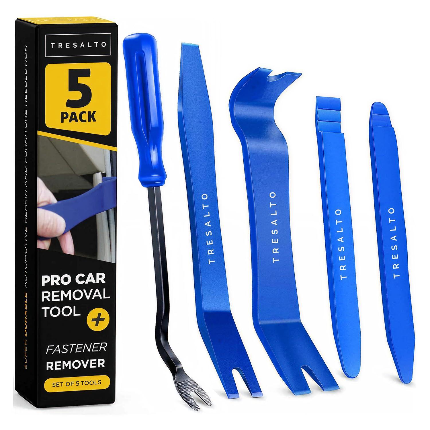 Tresalto Auto Trim Removal Tool Kit, 5-piece set, blue nylon tools