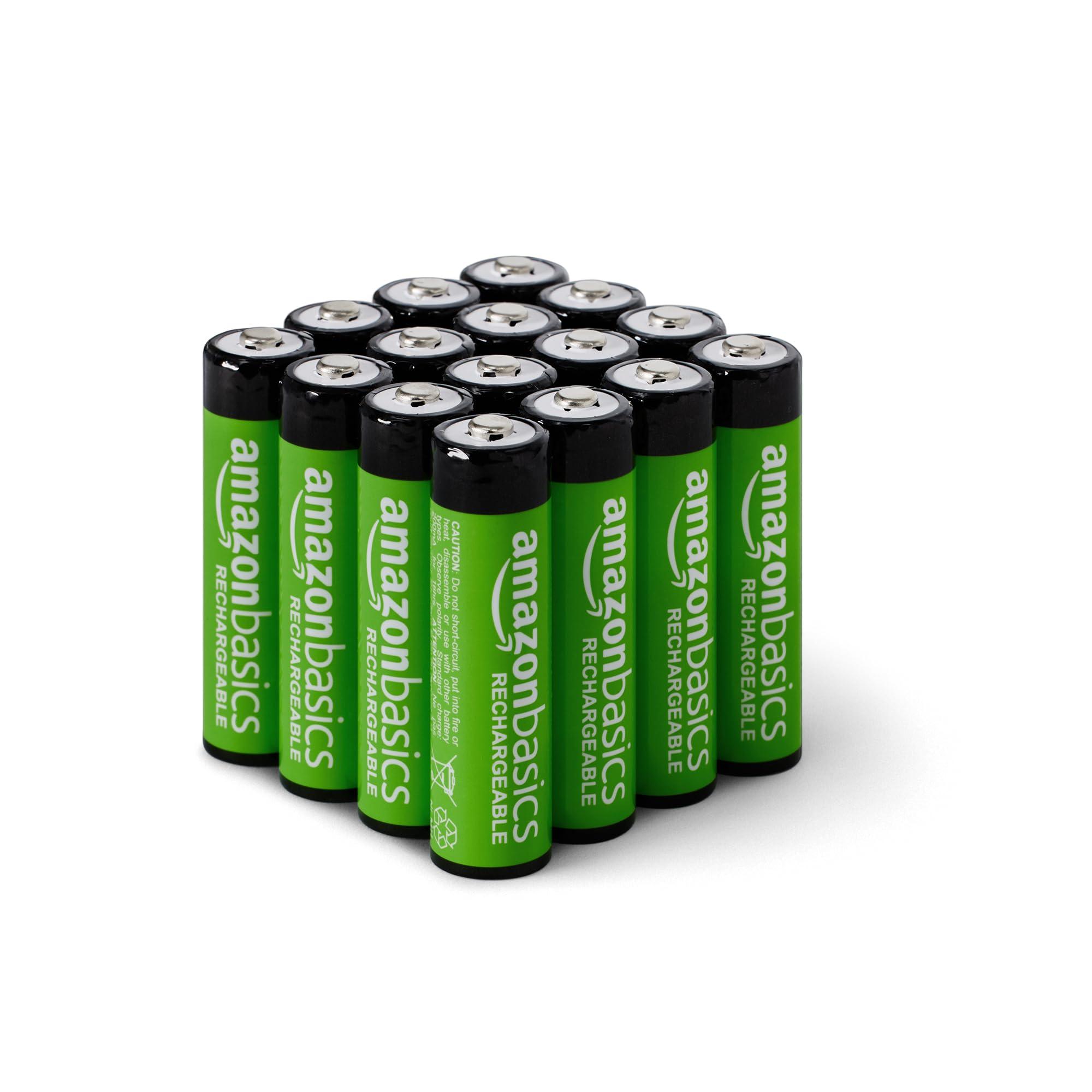 Amazon Basics 16-Pack Rechargeable AA NiMH Batteries