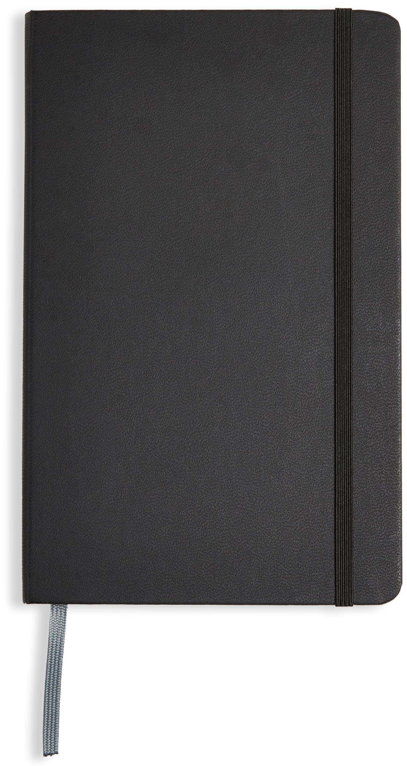 Amazon Basics Classic Lined Writing Notebook, hardcover, black